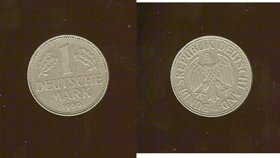 ALLEMAGNE 1 Mark 1960 Karlsruhe  TTB+